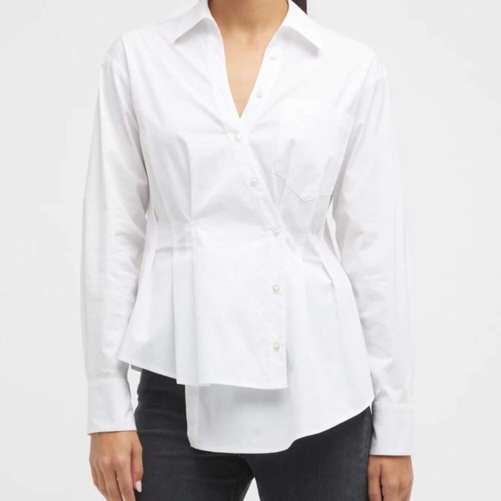 Veronica Beard Rosamund Asymmetric Shirt, size 0